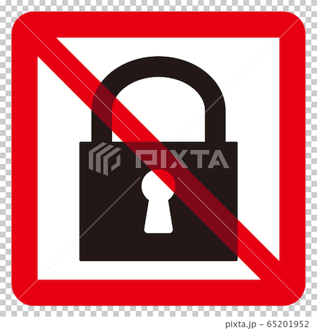 掛鎖和禁止標誌 65201952