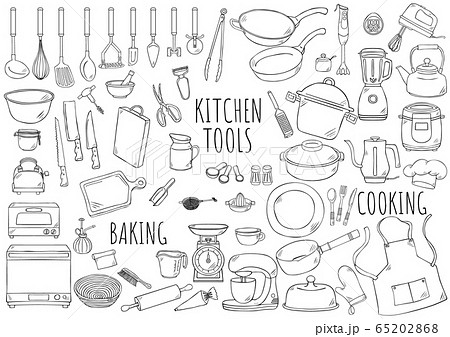 手描きイラスト：キッチンツール 65202868