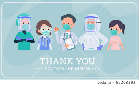 About covid19_thanks doctor nurse Upper body 65203393