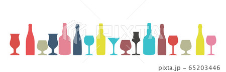 Vector Illustration of Silhouette Alcohol Bottle 65203446