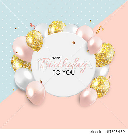 Abstract Happy Birthday Background Card Template 65203489