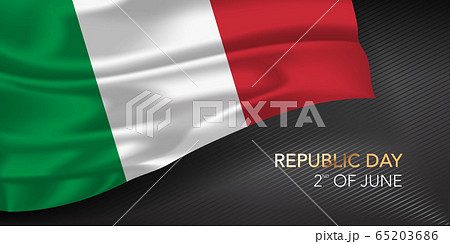 Italy happy republic day greeting card, banner, vector illustration 65203686