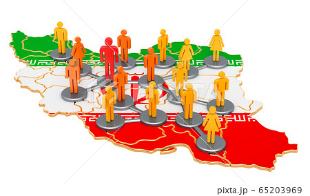 Contact tracing system in Iran, 3D rendering 65203969
