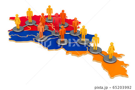 Contact tracing system in Armenia, 3D rendering Contact tracing system in Armenia, 3D rendering 65203992