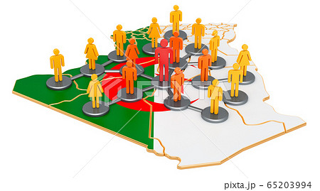Contact tracing system in Algeria, 3D rendering Contact tracing system in Algeria, 3D rendering 65203994