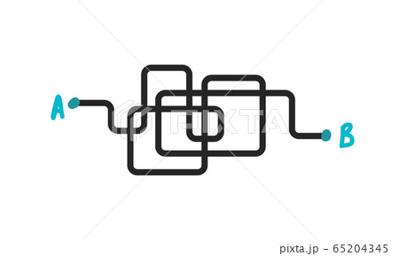 Messy line, distance between dots hand drawn vector illustration Messy line, distance between dots hand drawn vector illustration 65204345