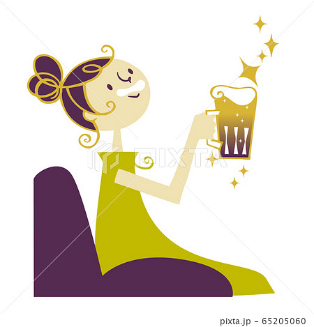 家飲み ビール ひとり飲みのイラスト素材