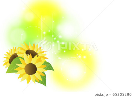 向日葵と光の背景のイラスト素材
