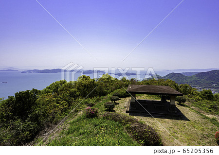 瀬戸内海 笠岡諸島 幻虹臺からの眺望 岡山県笠岡市の写真素材