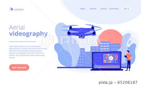 Aerial videography concept landing page 65206187