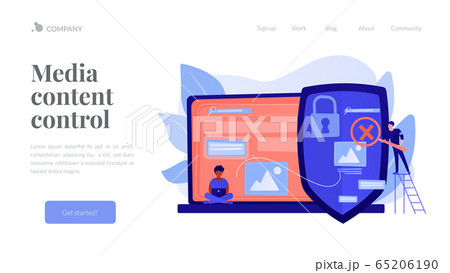 Media content control concept landing page Media content control concept landing page 65206190