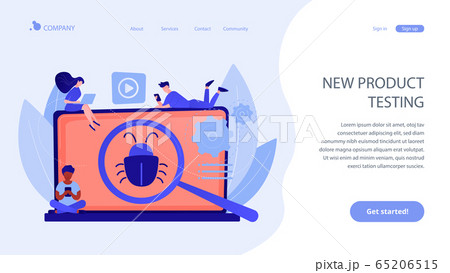Beta testing concept landing page. Beta testing concept landing page. 65206515