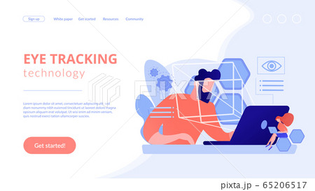 Eye tracking technology concept landing page. Eye tracking technology concept landing page. 65206517