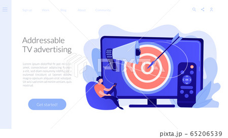 Addressable TV advertising concept landing page. 65206539