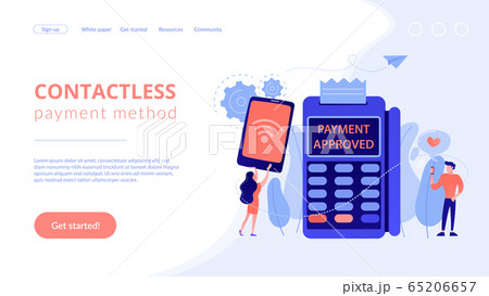 NFC connection concept landing page. NFC connection concept landing page. 65206657