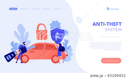 Car alarm system concept landing page. 65206952