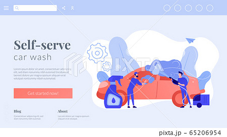 Car wash service concept landing page. 65206954