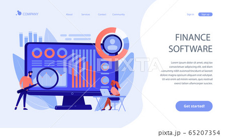 Financial management system concept landing page. 65207354