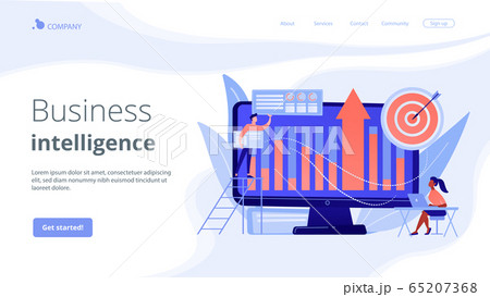 Business Intelligence concept landing page. 65207368