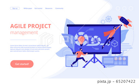 Agile project managementconcept landing page. Agile project managementconcept landing page. 65207422