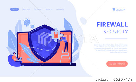 Firewall Concept Landing Page のイラスト素材