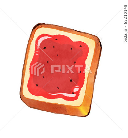 イラスト 食パンにイチゴジャムのイラスト素材
