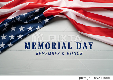 USA Memorial day and Independence day concept, United States of America flag on wooden background 65211066