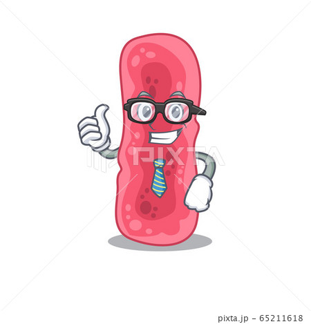 An elegant shigella sonnei Businessman mascot design wearing glasses and tie 65211618