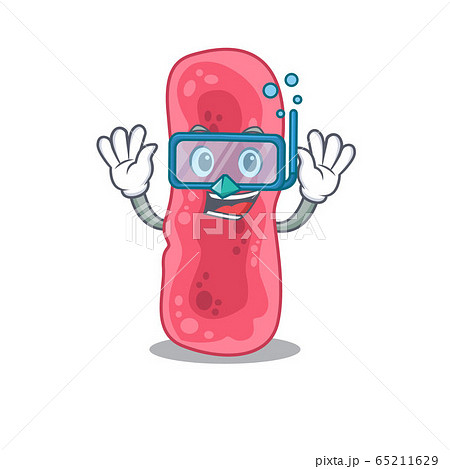 Shigella Sonnei mascot design concept wearing diving glasses 65211629