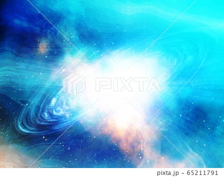 Blue galaxy in space and stars background.illustration design 65211791