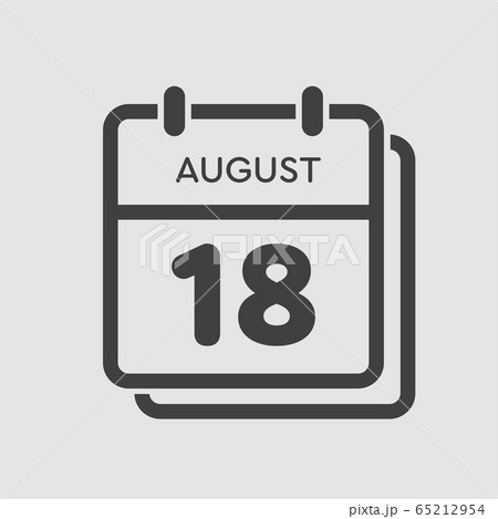 Calendar icon day 18 August, date days of the year 65212954