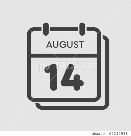 Calendar icon day 14 August, date days of the year Calendar icon day 14 August, date days of the year 65212958
