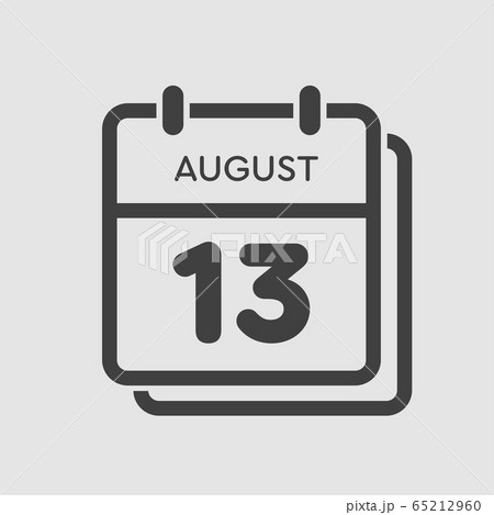 Calendar icon day 13 August, date days of the year 65212960