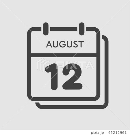 Calendar icon day 12 August, date days of the year Calendar icon day 12 August, date days of the year 65212961