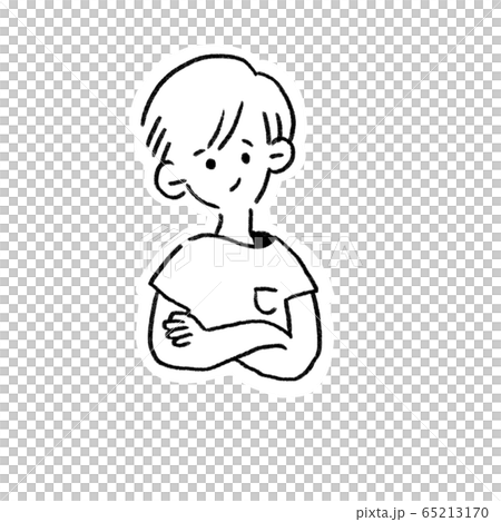 シンプルな男性のイラスト/モノクロ 65213170