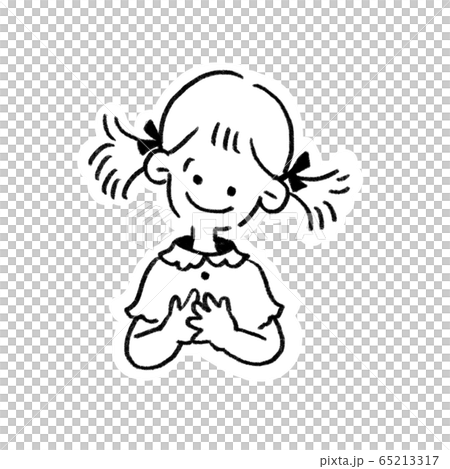 Illustration Of A Simple Girl Monochrome Stock Illustration