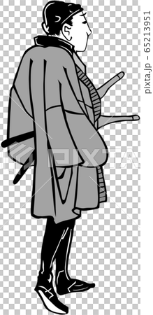 Ukiyo-e townsman 153 black and white Ukiyo-e townsman 153 black and white 65213951