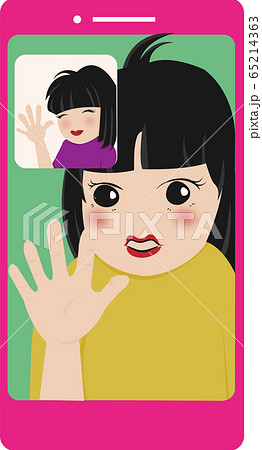 テレビ電話 カットイラスト テレビ電話 カットイラスト 65214363