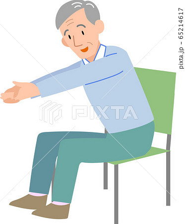 体操するシニア男性 体操するシニア男性 65214617