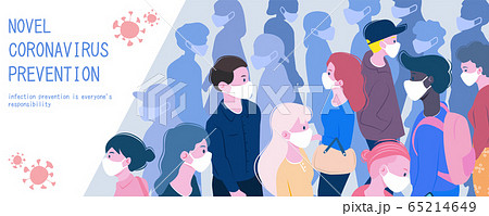 Wearing masks in crowded place 65214649