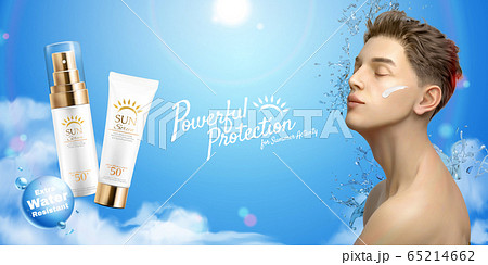 Sunscreen cream and spray ads 65214662