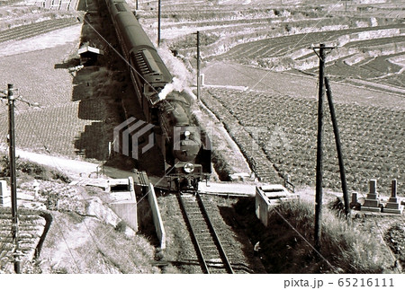 昭和43年　ｃ62の引く急行あき　呉線　風早　広島県 65216111