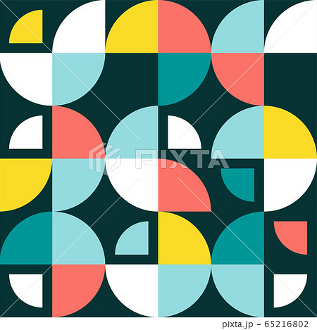 Memphis simple background from round shapes. Swiss modernism, memphis geometric round shapes background 65216802
