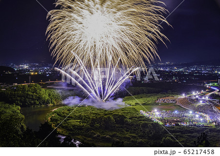 静岡県 かんなみ猫おどり 夏祭り 花火大会の写真素材