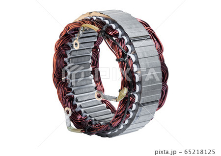 alternator stator on a white background 65218125