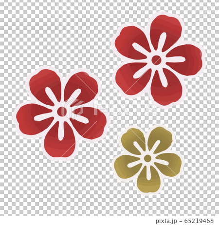 イラスト素材: 梅の花、和柄 イラスト素材: 梅の花、和柄 65219468