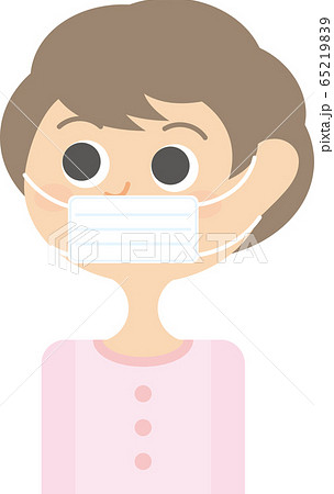 コロナ　感染症対策　マスク　女性 65219839