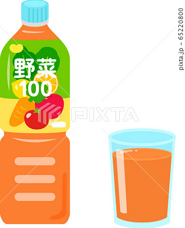 ペットボトル入りの野菜ジュースのイラスト素材
