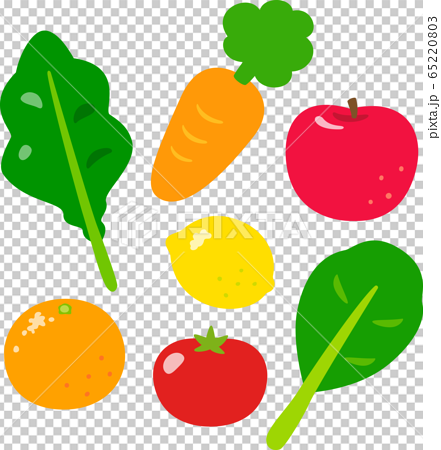 野菜 果物のかわいいイラストのイラスト素材