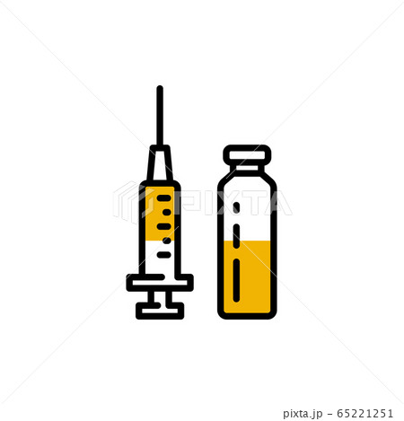 Set icon of the syringe and vial, ampoules with the vaccine Set icon of the syringe and vial, ampoules with the vaccine 65221251